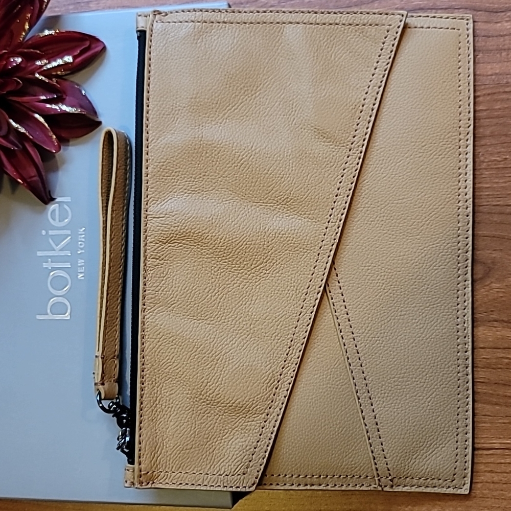 Botkier Tan Leather Wristlet Clutch